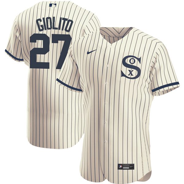 Men Chicago White Sox #27 Giolito Cream stripe Dream version Elite Nike 2021 MLB Jersey